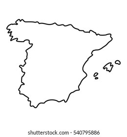 Map of Spain icon. Outline illustration of map of Spain vector icon for web