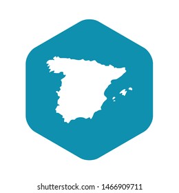 Map of Spain icon. Simple illustration of map of Spain vector icon for web
