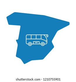Map of Spain with the image of the bus.