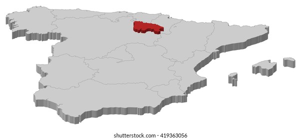 Map - Spain, La Rioja - 3D-Illustration