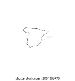 map of Spain line icon vector illustration symbol design.