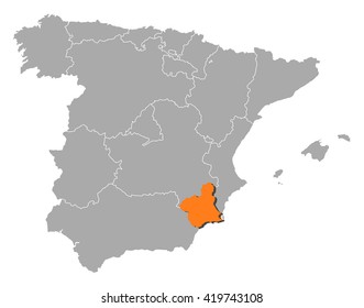 Map - Spain, Murcia