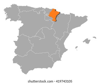 Map - Spain, Navarre