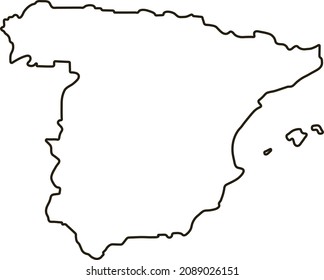 Map of Spain. Outline map vector illustration.