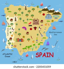 Map of Spain and Portugal with associations