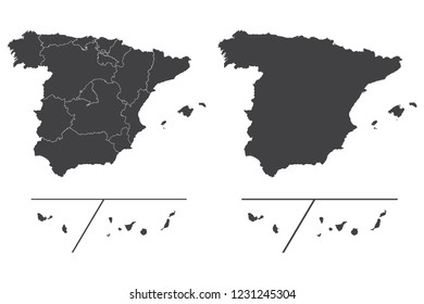 Map - spain Provinces Couple Set , Map of spain Provinces,Vector illustration eps 10.