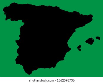 Map Spain Silhouette Vector illustration Eps 10