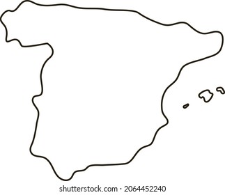 Map of Spain. Simple outline map vector illustration.