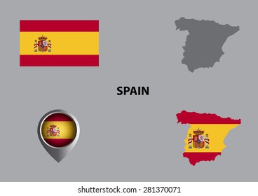 Map of Spain and symbol