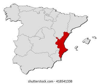 Map - Spain, Valencian Community