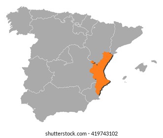 Map - Spain, Valencian Community