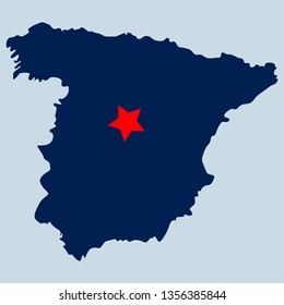 Map of Spain. Vector illustration of Spain map. 