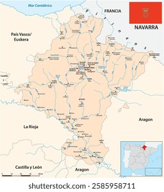 Map of the Spanish autonomous community of Navarre