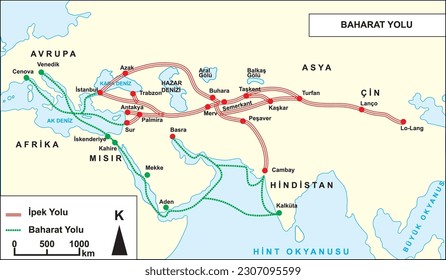 map of spice route in india