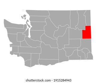 Mapa de Spokane en Washington en blanco