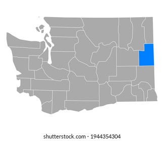 Karte von Spokane in Washington auf Weiß