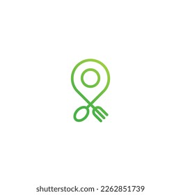 Karte, Löffel, Gabel, Logo, Symbol, Illustration, Linie Kunst, Silhouette, Monogramm, für das Lebensmittelgeschäft und für die Anwendung
