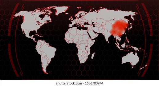 Map Of The Spread Of The Virus In The World, The Coronavirus Epidemic In China, A Map Of The Spread And Infection In The World.