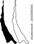 Map of Squantz Pond Connecticut USA Silhouette Flat and Outline Design