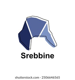 Karte von Srebbine City Modern Simple Geometric mit Umriss, Illustration, Vektordesign-Vorlage