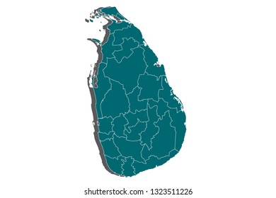 Map of Sri Lanka - Blue Geometric Rumpled Triangular, Polygonal Design For yours. Vector illustration eps 10. - Vector