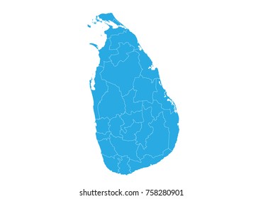 Map of sri Lanka. High detailed vector map - sri Lanka.