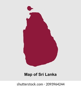Mapa de la ilustración vectorial aislada de Sri Lanka