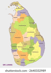 Map of Sri Lanka Political Divisions