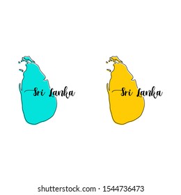 Map of Sri Lanka Vector Design Template.