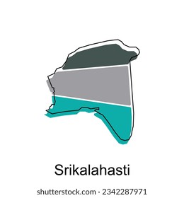 map of Srikalahasti colorful geometric modern outline, High detailed vector illustration vector Design Template, suitable for your company