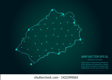 Map of st Helena - Abstract mash line and point scales on dark gradient background. Wire Frame 3D mesh polygonal network line, design sphere, dot and structure. Vector illustration eps 10