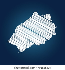 Map of St Helena, Drawing map on blackboard of St Helena. drawn on chalkboard with scribbled map of St Helena can be use for education. vector illustration.