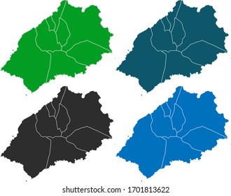 map of st Helena. original map.variety of colors on white background. Vector illustration eps 10.
