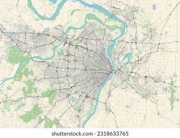 Map of St. Louis Missouri USA