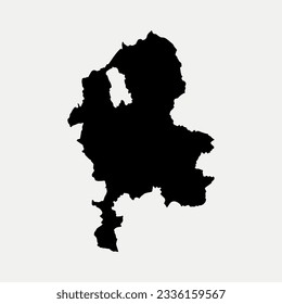 Map of Staffordshire - England - United Kingdom region outline silhouette graphic element Illustration template design
