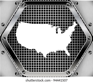 Map and stainless steel background