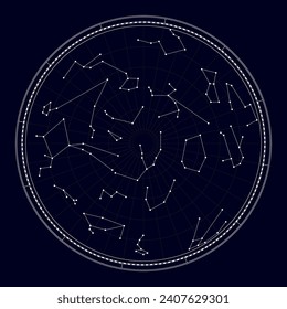 Map of star sky. Map of constellations