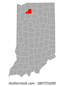 Map of Starke in Indiana on white