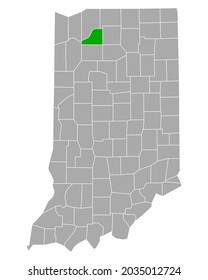 Map of Starke in Indiana on white