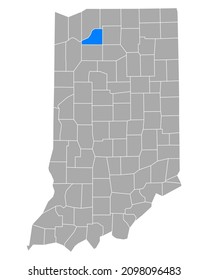 Map of Starke in Indiana on white