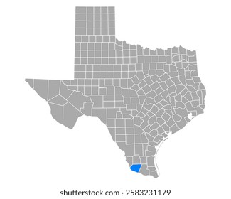 Map of Starr in Texas on white