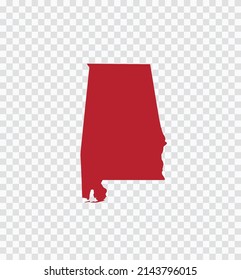 mapa del estado de Alabama. silueta vectorial