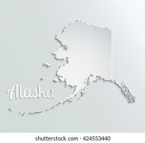 Map of the State of Alaska with paper effect