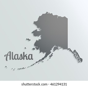 Map of the State of Alaska with paper effect