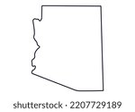Map of the state of Arizona. Map of the US state isolated on white background. Vector illustration