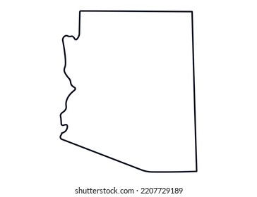 Mapa del estado de Arizona. Mapa del estado estadounidense aislado en un fondo blanco. Ilustración del vector