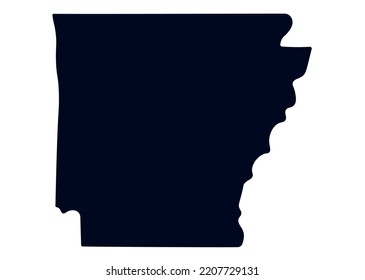 Map of the state of Arkansas. Map of the US state isolated on white background. Vector illustration