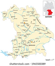 Map of the state of Brandenburg in German language