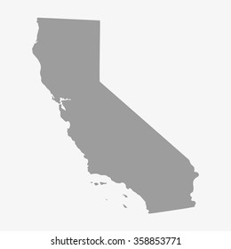 Map  of the State of California in gray on a white background