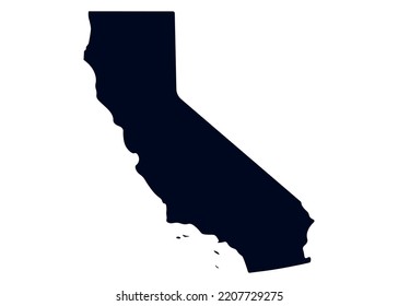 Map of the state of California. Map of the US state isolated on white background. Vector illustration